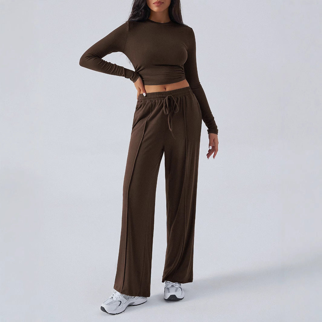 Ensemble Décontracté à Jambe Large et Taille Nouée