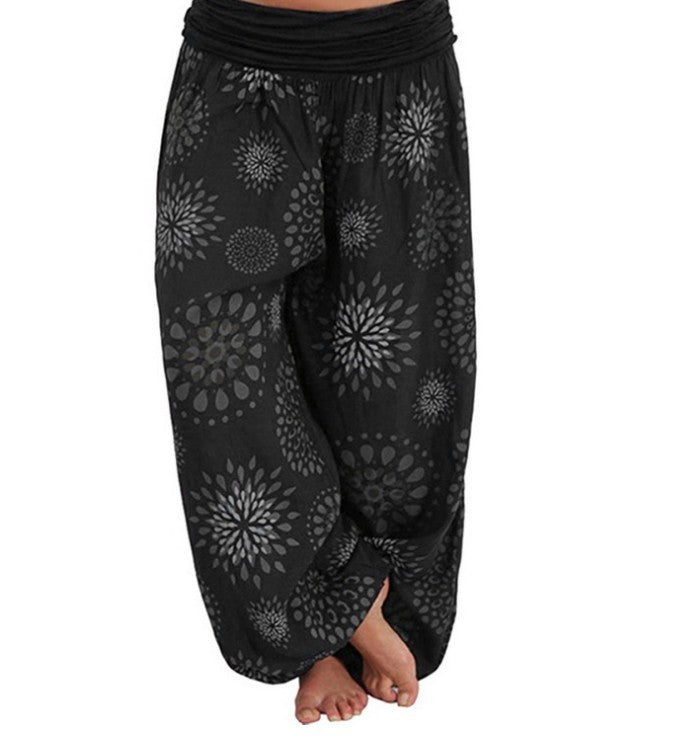 Pantalon Fluide Imprimé Mandala – Confort & Style Décontracté