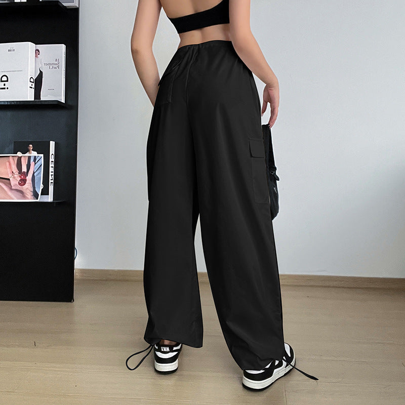 Pantalon Cargo Large à Taille Élastique pour Femme