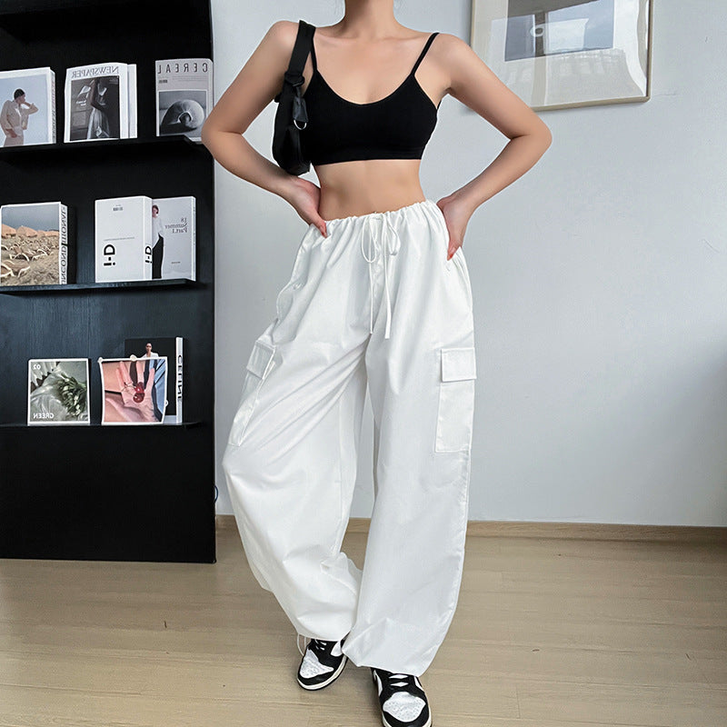 Pantalon Cargo Large à Taille Élastique pour Femme