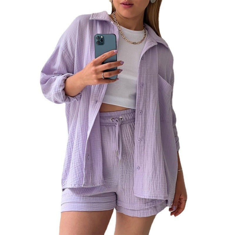 Ensemble féminin en mousseline légère fuchsia