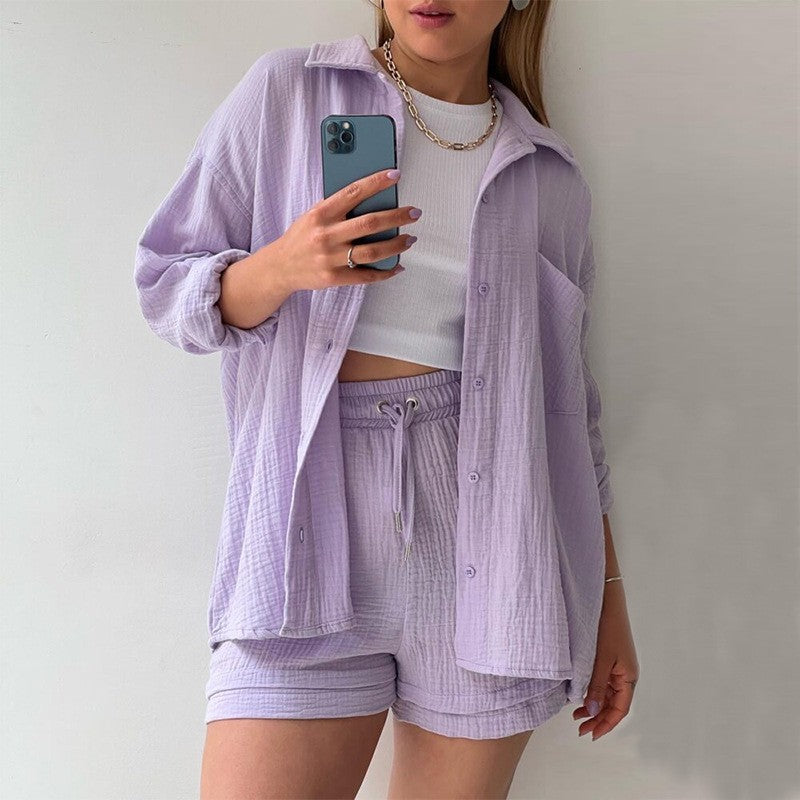 Ensemble féminin en mousseline légère fuchsia