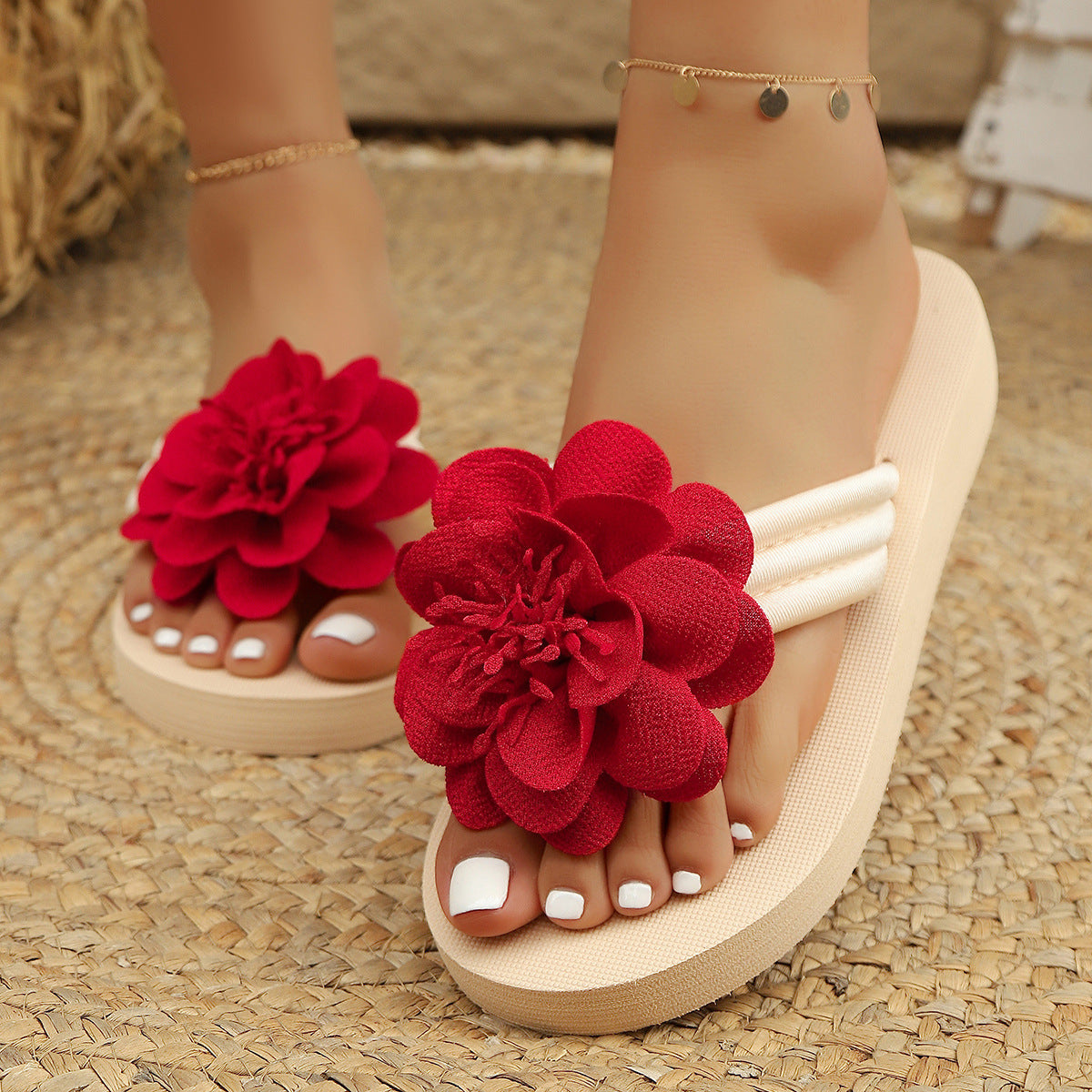Sandales à Fleurs Élégantes pour Femme