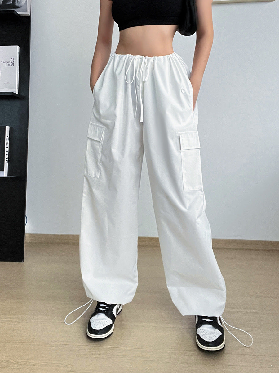 Pantalon Cargo Large à Taille Élastique pour Femme