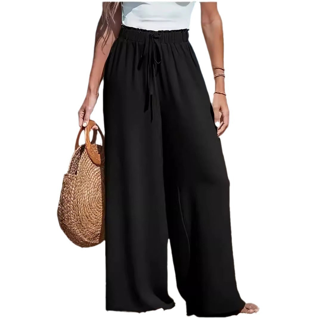 Pantalon Large Femme Taille Élastique