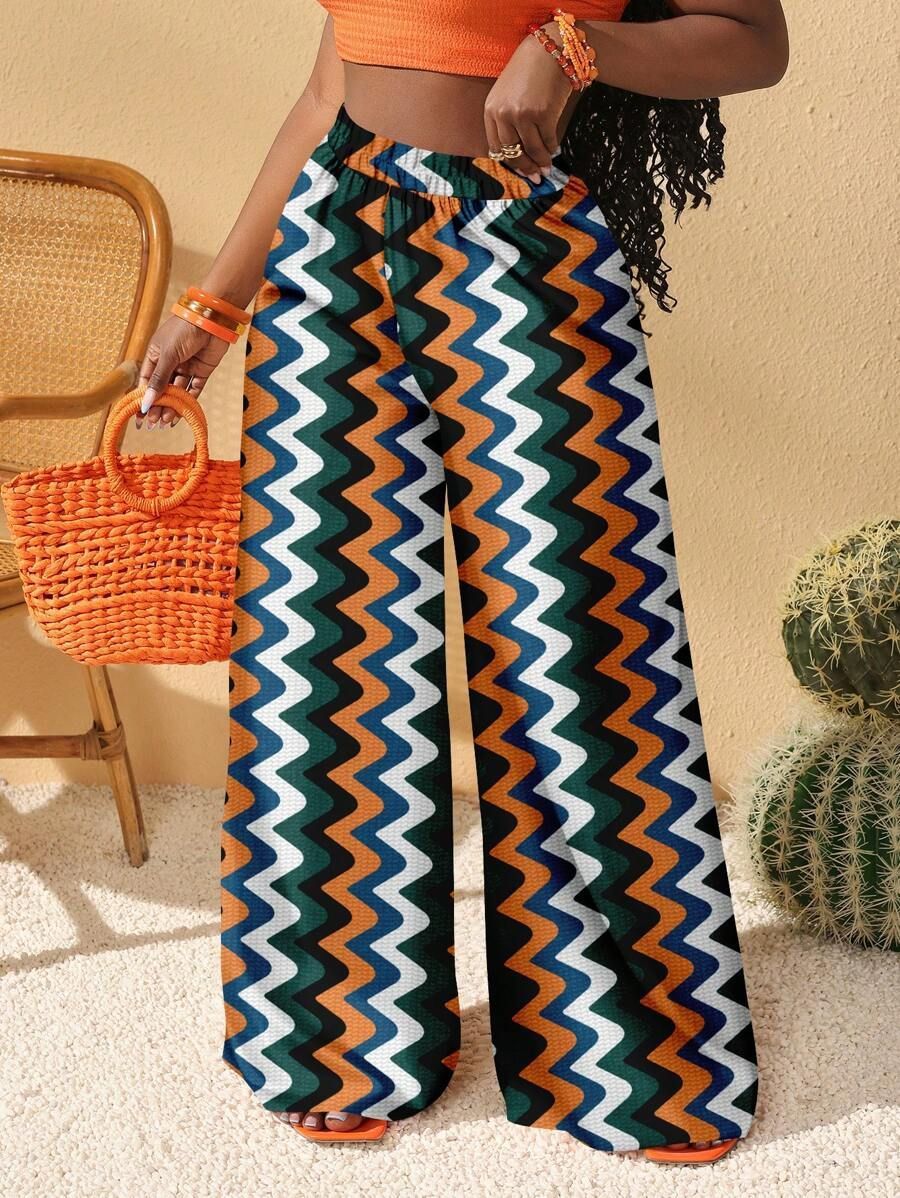 Pantalon Estival à Imprimé Artistique