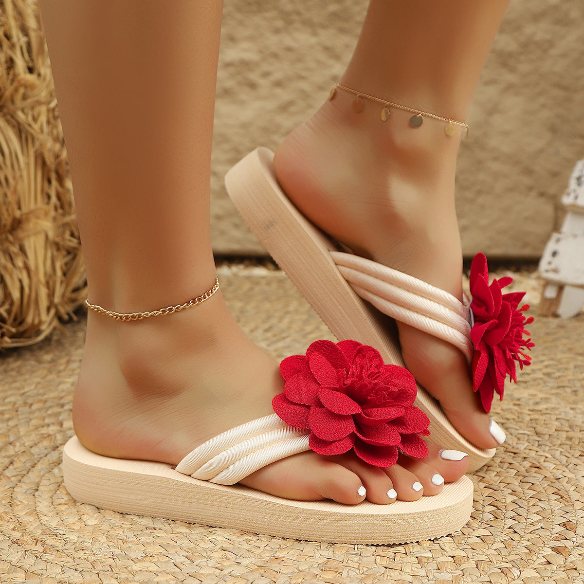 Sandales à Fleurs Élégantes pour Femme