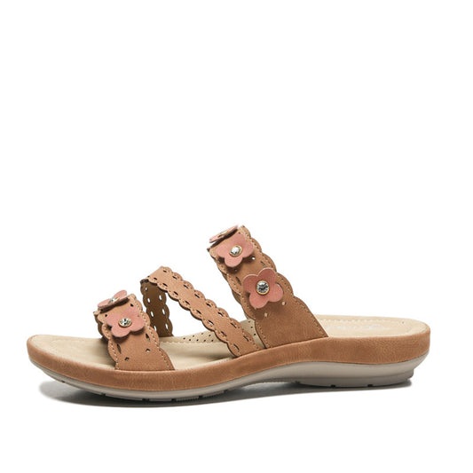 Sandales Mode Femme avec Ornements Fleuris
