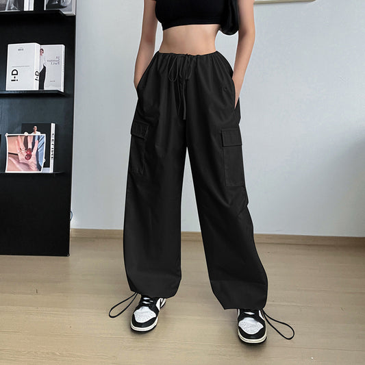 Pantalon Cargo Large à Taille Élastique pour Femme